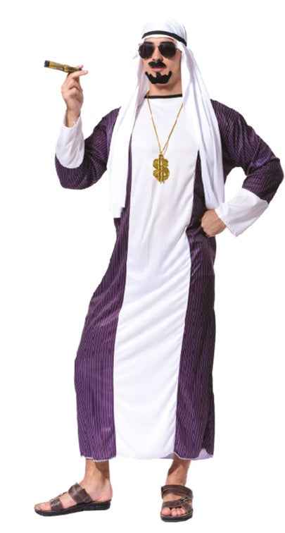 Adult Arabian Man Costume (Purple stripe)